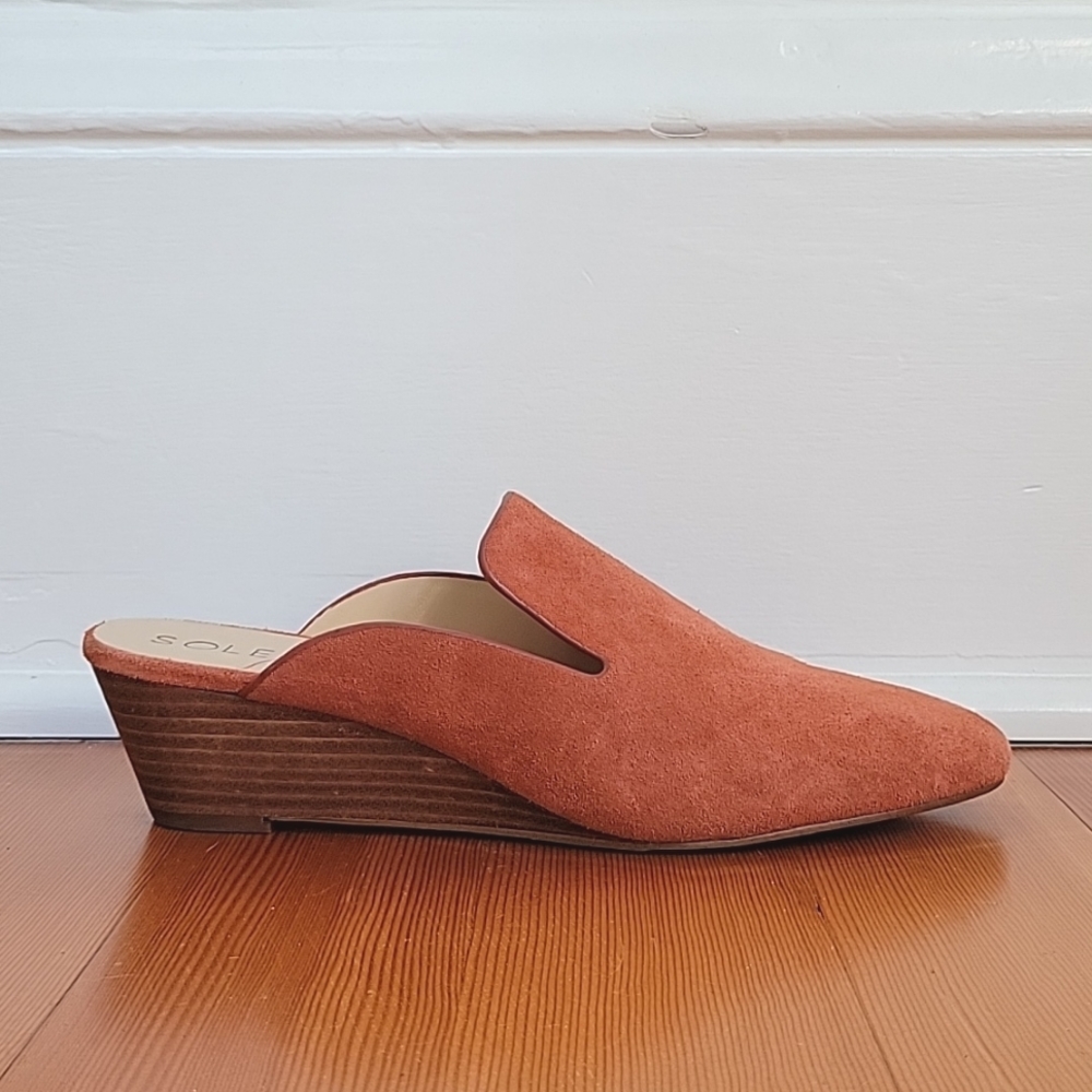 Sole Society Suede Rose Slip-ons